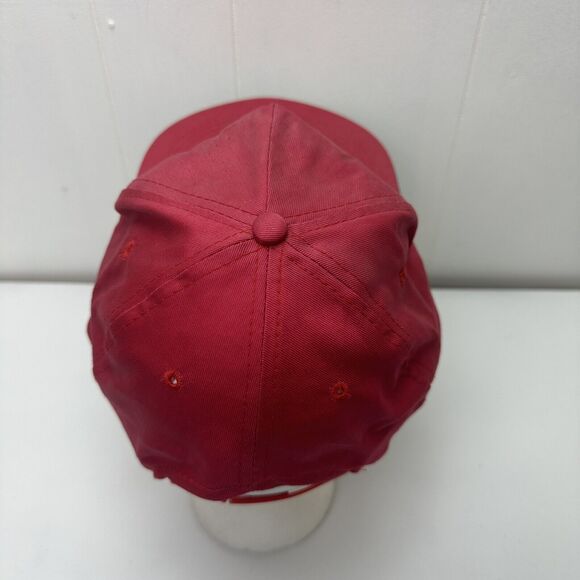 Vintage SnapBack Hat Cap Red Brads Auto Parts Rope Brim Adjustable Faded - Picture 4 of 12